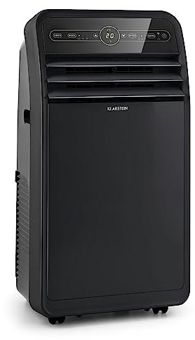 Klarstein Climatiseur Mobile Silencieux, Smart Climatiseur 4 en 1, Mode Nuit, Déshumidificateur, Ventilateur, Mini Climatisation à Faible Conso, Evacuation, Clim Portable, 12000 BTU, Climatiseurs