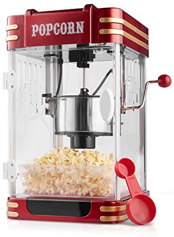 Lewis's Retro Popcorn Maker - Popcorn Making Machine with Hot Air Circulation, Movie Party, Healthy Cinema Themed Snacks