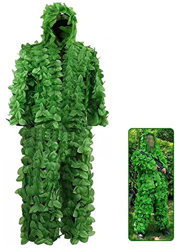 Opaeroo Camuflaje De La Caza Geely Suits Woodland 3D Leaf Ghillie Traje De Camuflaje De Camuflaje Disfraz De Francotirador para Hombres, Cazadores, Francotirador De Paintball O Halloween