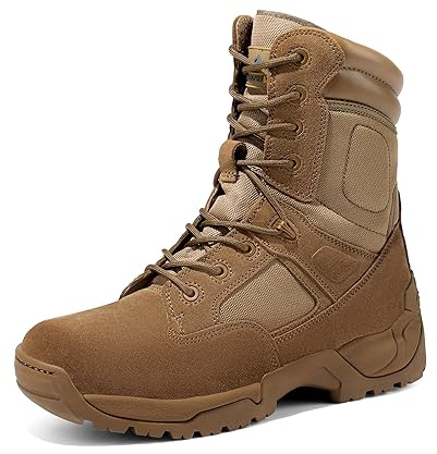 NORTIV 8 Mens Military Tactical Work Boots Hiking,Size 9,Brown