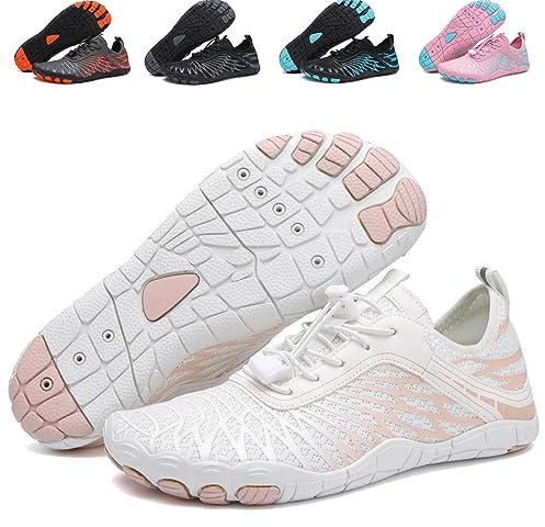 FOGOIN Walkingschuhe Damen Herren, Sommer Schnell Trocknend Barfussschuhe Damen Sommer, Atmungsaktiv rutschfeste, Leichte Breite Zehenschuhe