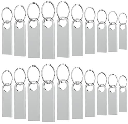 WOOOLKEN Chiavetta USB Mini da 8GB, 20 Pezzi, Impermeabile, 8 GB, USB, in Metallo, Confezione da 20 Pezzi Pen Drive (Argento)