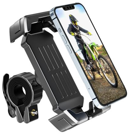 JAWIEE Handyhalterung Fahrrad Motorrad Universal Handy Halterung Fahrradlenker Anti Shake Stoßdämpfender Handyhalterung für Fahrrad Lenker für 4,6-7,2 Smartphones mit Hülle