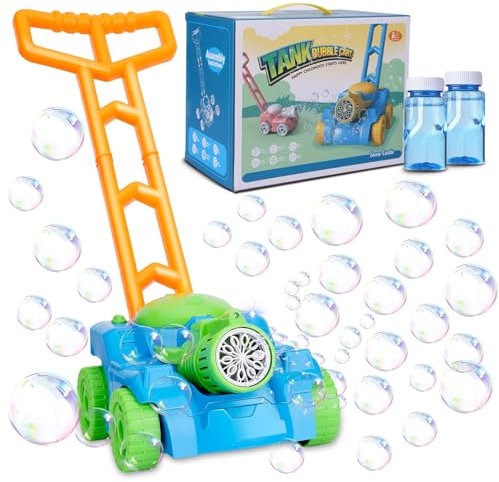 Adeebzz Bubble Lawn Mower for Kids - Fun Toy Bubble Machine for Toddlers - Outdoor Toy Lawn Mower with Bubble Solution - Great Bubble Maker for Kids Outdoor Play, Ideal for Birthday Gifts (Green)