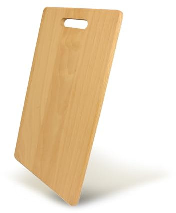 Fackelmann Tagliere per preparare e servire in tavola, con foro per il trasporto e la sistemazione, materiale in legno di faggio di alta qualità, dimensione 33 x 21 x 1 cm, Linea Legno