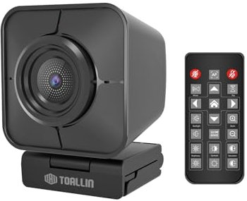 TOALLIN Webcam Ultra HD 4K con telecomando, messa a fuoco automatica PDAF, doppi microfoni antirumore, copertura per la privacy rimovibile, webcam per streaming live/conferenze/videochiamate