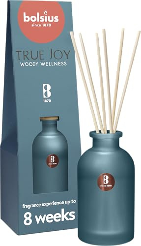 Bolsius - Diffuseur de Parfum - Woody Wellness - 80 ml - Diffusion de Parfum pendant jusqu'à 8 Semaines - Contient des Extraits Naturels