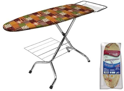 Housse de table à repasser fabriquée en Italie 60 x 140 cm universelle pour aiguilles à vapeur, pratique et douce, housse de repassage avec élastique couverture couleurs aléatoires