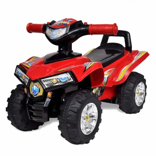 Générique Quad à chevaucher Enfant Rouge avec Son et lumière,Véhicule à pédales & à Traction,3KG-10070