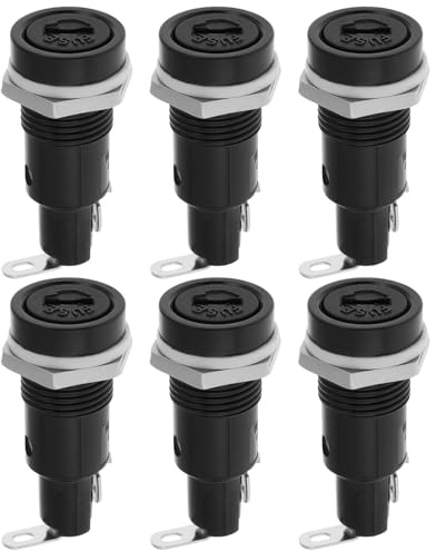 Set med 6 dörrmonteringsfästen 10 A 250 V för glassäkringar 5,2 x 20 mm