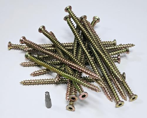 7.5 x 102mm (Box of 100) Masonry/Concrete Frame Fixings/Anchors Screw Direct into Brick, Natural Stone, Gates to Concrete Posts with a free torx bit.