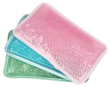 BAZEITFLOW 3 Pezzi Gel Ghiaccio Riutilizzabile Fascia, Cuscinetti Refrigeranti in Gel per Sollievo da Calore e Freddo, per Schiena e Vita, Materiale Pvc Cristallo