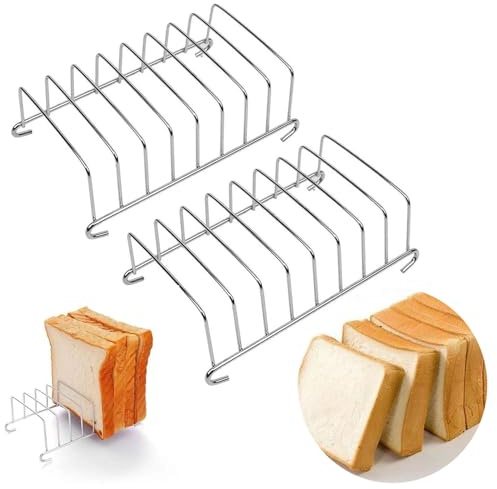 Soporte de Tostadas,2PCS Soporte para Pan Tostado Rejilla a de Acero Inoxidable para Air Fryer Accesorio Metalico para Freidora de Aire de Alimentos Tostadas Pan Restaurante Accesorios de Cocina