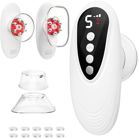 Feelhap 3in1 Masseur Anti Cellulite Électrique,5 Niveaux d’Intensité | Comprend une Lumière Rouge EMS et une Pression Négative,Masseur Anti Cellulite à Ventouse pour Visage,Ventre,Cuisse,Jambes
