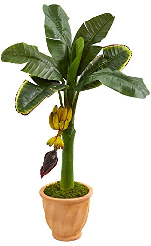 Nearly Natural 3ft. Banana Artificial Tree in Terracotta Planter