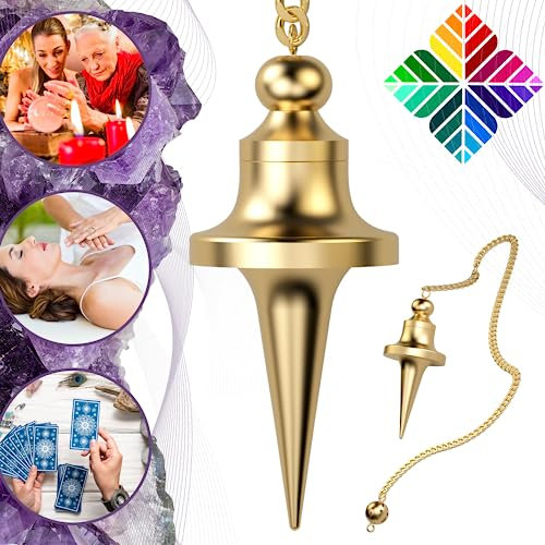 Pendulo Adivinación/Divinatorio de Radiestesia TROUVIER con Testigo y su Cadena (31gr) – Magnetizador, Zahorí, Clarividencia, Esoterismo [Satisfacción o Reembolso DE POR VIDA]