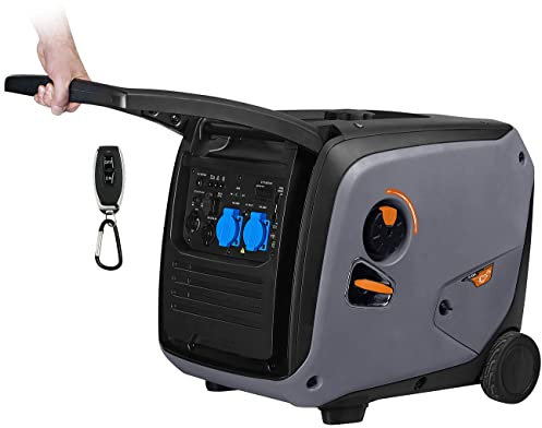 revolt Notstromaggregat: Benzin-Inverter-Generator, 4.000 W, 2X 230 V, 1x 12 V, 2X USB, 12 l (Stromerzeuger, Benzingenerator, Wechselrichter)