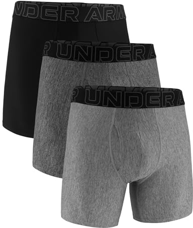 Under Armour Men's Tech 6-inch Boxerjock 2-Pack, Steel Heather - Core 3 Pack, XL