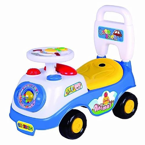 LEOM Kids Baby First Ride On Car Push Along Musical Buggy Car First Step Kids Toddlers Walker Learning Toys Horn Sound Storage Fun Entertainment Toy, Ride On Toys For 1+ Year (Blue)