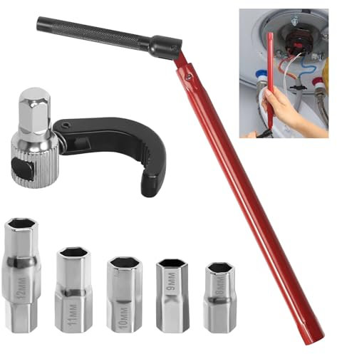 KUHAWL Jeu de Clés pour Écrou de Robinet, 8-12mm Outil Spécial pour Robinet de Lavabo Clé de Robinet, Clés à Écrou de Robinet Clé Serrage Robinet Evier OutilClé Ajustable pour Lavabo