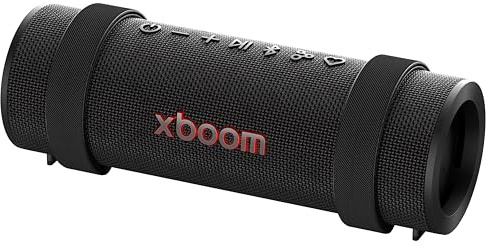 LG xboom Grab by will.i.am, xboom Signature Sound, Portable Bluetooth Speaker, up to 20 Hours of Playback, IP67 Dust and Water Resistant, MIL-STD 810H Durability, Adjustable Carrying Strap