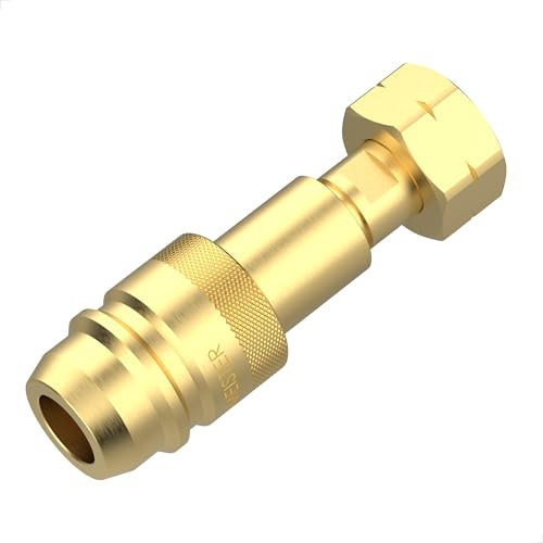 Drehmeister Euronozzle LPG Adapter – Gasflaschen Adapter W21,8x1/14 LH – 95mm – Autogas Tankadapter für Spanien & Portugal – Messing, hochwertig verarbeitet