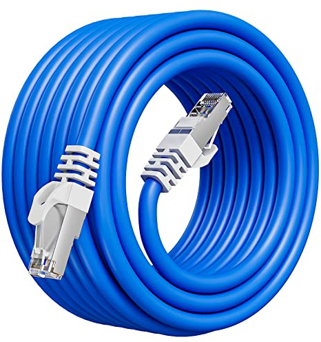 Internetkabel 30m Cat6A FTP Geschirmt LAN Kabel 30 meter, Gigabit Hochgeschwindigkeit Breitband Ethernet Kabel 550MHz 1000Mbps, Innen und Außenbereich Langlebiges Netzwerkkabel für Router Switch Modem