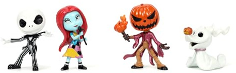Jada- Set de 4 Nanofiguras- de Pesadilla Antes de Navidad, Metálicas, 4cm, Coleccionables, Licencia Oficial Disney (253075005)