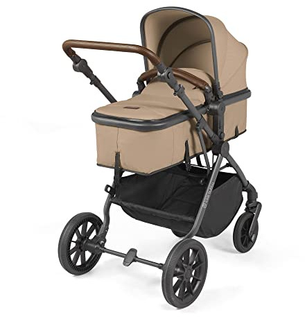Ickle Bubba Cosmo 2-in-1-Kinderwagen | Cabrio-Sitz, wendbar, luxuriöse Stoffe, UPF 50+ Verdeck, großer Korb, Quick-Release-Räder, verstellbarer Griff, inklusive Wickeltasche und Matte (Desert)