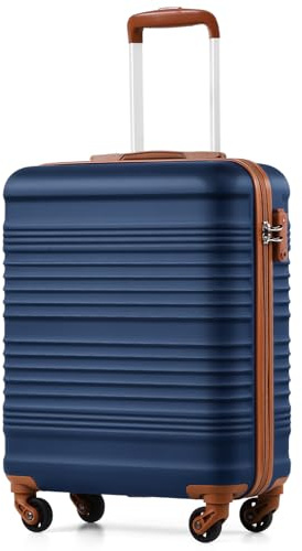 COOLIFE Ryanair kabinväska 55 x 35 x 20 och kabinbagage 40 x 20 x 25 (20 L), Blåbrun, 55x40x20cm, Klassisk | Hård kabinbagage PC + ABS TSA-lås 4 hjul + resväska – perfekt för kortare vistelser, resor och helger