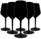 TUNDRA - Lot de 6 Verres a Pied | EVENT 33 cl | en PLASTIQUE RIGIDE (Tritan), Réutilisables, Verres à Vin Incassables, BPA-Free et Lavables au Lave Vaisselle, Verre à Vin, à Cocktail, (Noir)