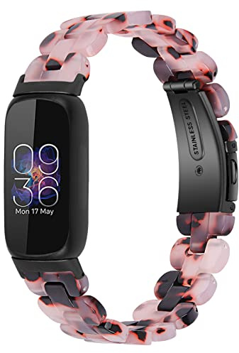 JOPLKOL Bracelet de rechange en résine compatible avec Fitbit Inspire 3, étanche et léger avec boucle en acier inoxydable, bracelet tendance pour traqueur d'activité pour femme, taille unique, Résine
