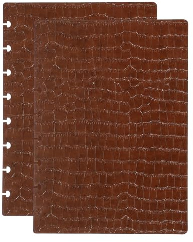 PATIKIL 1 Juego De Cubierta De Cuaderno De Disco De Cuero, Tamaño A5 6.3 X 8.66 Cubierta De Planificador De Disco Para Producto De Oficina, Patrón De Cocodrilo Marrón