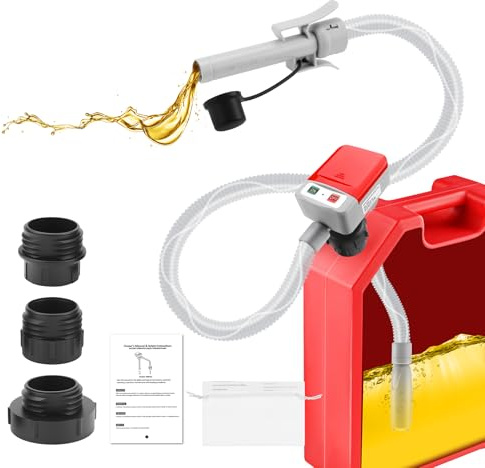 KAOLALI Bomba de Gasolina Eléctrica 12V, Bomba Eléctrica de Combustible con Parada Automática (9L/min) para Diesel Aceil 28mm Cabeza para Coche, Autocaravana, Generador, Barco