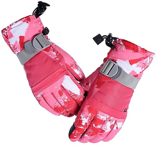 Ljmyy Adulti Bambini Unisex Inverno Impermeabile Addensare Caldo Per Touch Screen Guanti Da Neve Guanti Da Sci Per Ragazze