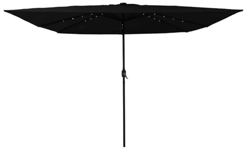 Mengtu Garden Parasol Black 295 x 295 x 245 cm Polyester and Steel Sun umbrellas used in family courtyards, gardens, and swimming pools ZSSCB-UK42003666UK