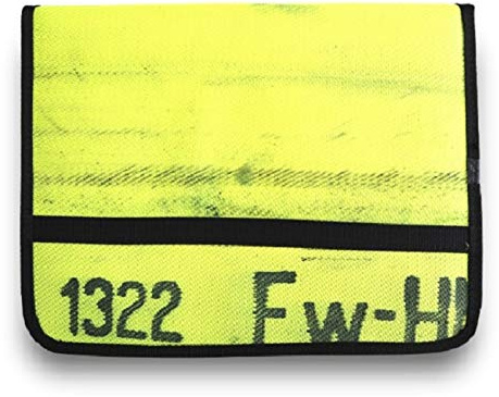 Hochwertige Feuerwehr Schreibmappe Organizer Konferenzmappe aus gebrauchtem Feuerwehrschlauch NEON GELB/NEON LINE