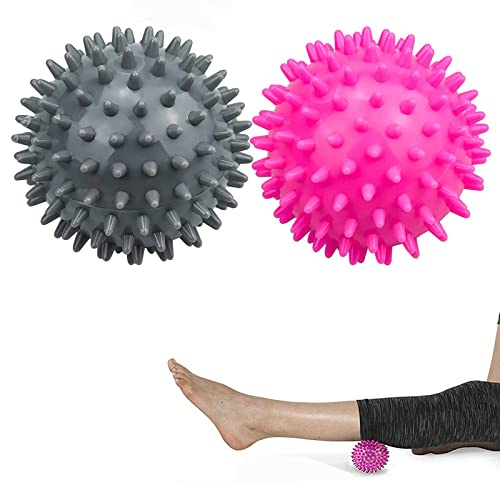 Exbrith 2 stycken igelkottar, massageboll-set, igelkott boll massageboll, för massage av olika kroppsområden, axlar, nacke, rygg, fotsulor, avslappning av musklerna