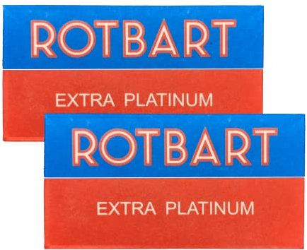 Rotbart Extra Platinum - Double Edge Rasierklingen für Rasierhobel | Klingen für die klassische Nassrasur (2 x 5 Stück)