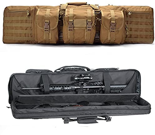 XVBVS Futteral Langwaffen Waffentasche, Waffenkoffer für Langwaffen, Pistolen- und Magazin-Aufbewahrungsrucksack, Waffentragetasche, Schießtaschen für Gewehre, Jagdgewehrkoffer- Brown|| 118cm
