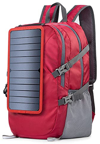 ECEEN Solar Backpack Travel Daypack Lightweight Packable with Solar Panel Charger for Phone Power Bank Outdoor Emergency Charger Camping Beach Essentials Gears