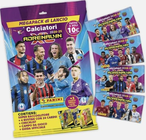 RACCOGLITORE ALBUM CON 5 BUSTINE DI CARD ADRENALYN XL 2024/2025 CALCIATORI PANINI