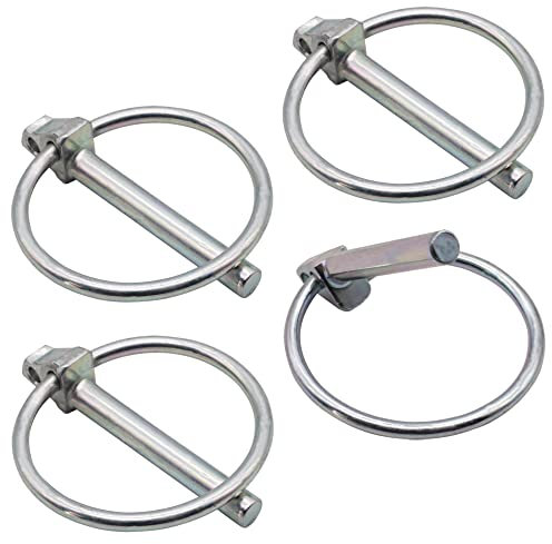 SKIR'CO (4 pezzi) Spine a scatto in acciaio zincato 4,5 mm, DIN 11023, spine a scatto con bloccaggio, perno in metallo con anello
