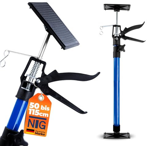 NTG Einhandstütze | 50-115 cm | Bis 30 kg | 45° Winkel | Für Trockenbau, Ausbau, etc. | Montagestütze | Deckenstütze | Teleskopstütze | Deckenstütze (1 Stück)