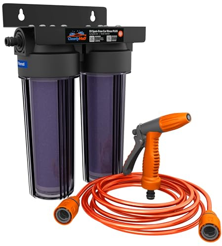 Clearly MaD Deionized Spot-Free Car Wash Rinse Plus System Unit, Spotless Water Deionizer for Car Washing, RV, and Motorcycle, with Hose