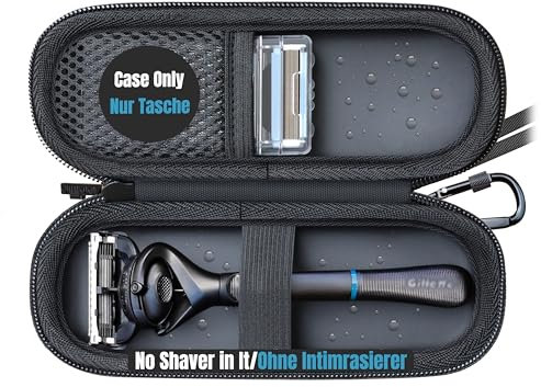 Woollo PU Etui Kompatibel mit Wilkinson Sword - Hydro 5 Rasierer und Sensitive Rasierer für Männer Tragbar Hart Reise Case Hülle Tasche(Nur Leere Tasche)