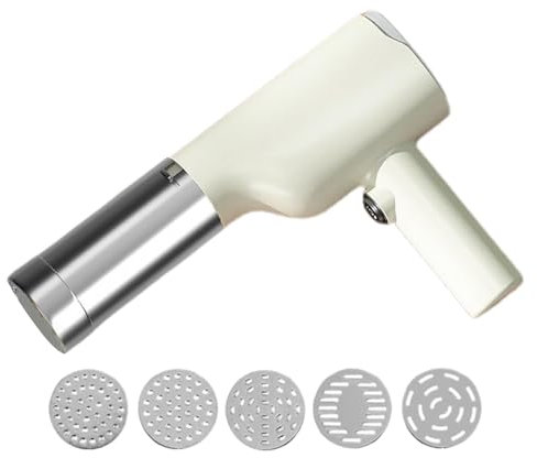 Handheld Electric Pasta Maker, Wireless Handheld Electric Pasta Maker with 6 Pasta Discs, Rechargeable Noodle Maker Cutter Automatic Electric Noodle Press, Noodle Maker with Measuring Cup