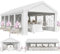 JUMMICO Pavillon 4x8, Gartenzelt UV-Schutz 50+ Festzelt, Partyzelt 4x8 Wasserdicht Stabil Winterfest Party Zelt für Partys Hausparty Hochzeiten, Winterfest Pavillon mit 170g PE-Plane, Weiß