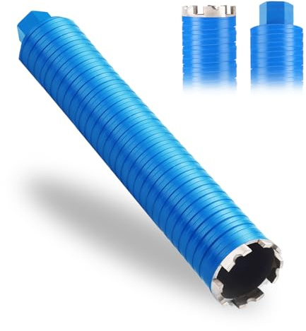 2 1/2in Diamond Core Drill Bit with 14-9/16in Total Length, 7/8in Thread, Core Bits for Concrete, Brick, Block and Masonry, 17.7in Drilling Depth, Drill Attachments