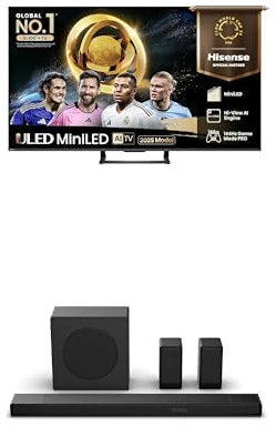 Hisense TV & Soundbar Bundle: 55U7QTUK ULED TV plus the AX5140Q 5.1.2 Channel Soundbar